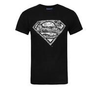 Superman Camiseta oficial con logo plateado y efecto desgastado para (NS4989)