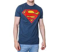 SUPERMAN Camiseta para adulto con logotipo de la Liga de la Justicia DC, Índigo negro jaspeado , XXX-Large