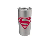 Superman Crimson & Gray Shield Grey Vaso térmico de acero inoxidable de doble pared