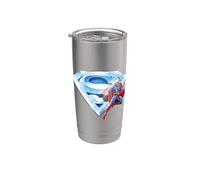 Superman & Crystal Logo Vaso térmico de acero inoxidable de doble pared
