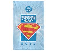 Superman Day 2025 Logo Manta súper Suave con Tacto Sedoso - 91 x 147 cm