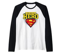 Superman Father's Day This Dad Is A Hero Camiseta Manga Raglan