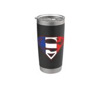 Superman French Shield Vaso térmico de acero inoxidable de doble pared