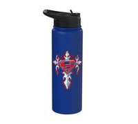 Superman Gothic Steel Logo Stainless Steel Insulated Water Bottle