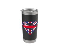 Superman Great Britain Shield Vaso térmico de acero inoxidable de doble pared