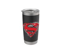 Superman Hardcore Noir Shield Vaso térmico de acero inoxidable de doble pared