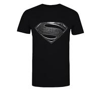 Superman Justice League - Black Logo Hombre Camiseta Negro L 100% algodón Vorne Bedruckt Regular
