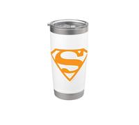 Superman Light Orange & White Shield Vaso térmico de acero inoxidable de doble pared
