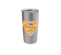 Superman Light Orange & White Shield Vaso térmico de acero inoxidable de doble pared