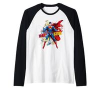 Superman Man of Steel Burst Camiseta Manga Raglan