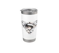 Superman Man of Steel Butterfly Logo Vaso térmico de acero inoxidable de doble pared