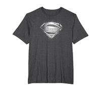 Superman Man of Steel Contrast Symbol Camiseta, Hombre Tallas Grandes, Jaspeado Oscuro, 2X Alto
