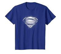 Superman Man of Steel Contrast Symbol Camiseta, Niños, Azul Real, 10 años