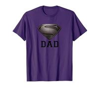 Superman Man of Steel Dad of Steel Gray Camiseta, Hombre, Morado, S