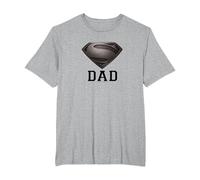 Superman Man of Steel Dad of Steel Gray Camiseta, Hombre Tallas Grandes, Gris Jaspeado, 5X Alto
