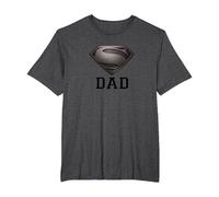 Superman Man of Steel Dad of Steel Gray Camiseta, Hombre Tallas Grandes, Jaspeado Oscuro, 5X Alto