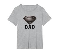 Superman Man of Steel Dad of Steel Gray Camiseta, Mujer Tallas Grandes, Gris Jaspeado, 4XL Grande