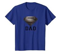 Superman Man of Steel Dad of Steel Gray Camiseta, Niños, Azul Real, 10 años