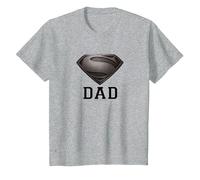 Superman Man of Steel Dad of Steel Gray Camiseta, Niños, Gris Jaspeado, 8 años