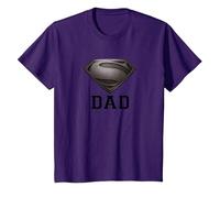 Superman Man of Steel Dad of Steel Gray Camiseta, Niños, Morado, 12 años