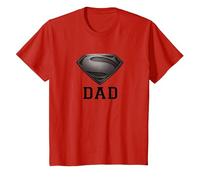 Superman Man of Steel Dad of Steel Gray Camiseta, Niños, Rojo, 12 años
