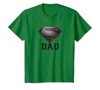 Superman Man of Steel Dad of Steel Gray Camiseta, Niños, Verde Kelly, 12 años