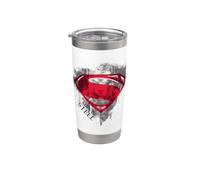 Superman Man of Steel Face & Logo Vaso térmico de acero inoxidable de doble pared
