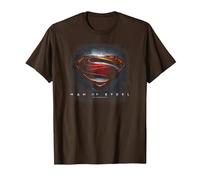 Superman Man of Steel Movie Shield Camiseta, Hombre, Marrón, S
