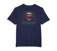 Superman Man of Steel Movie Shield Camiseta, Hombre Tallas Grandes, Azul Marino, 2X Alto