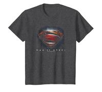 Superman Man of Steel Movie Shield Camiseta, Niños, Jaspeado Oscuro, 3 años