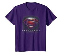 Superman Man of Steel Movie Shield Camiseta, Niños, Morado, 2 años