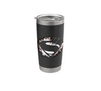 Superman Man of Steel Shield Fracture T Shirt Vaso térmico de acero inoxidable de doble pared