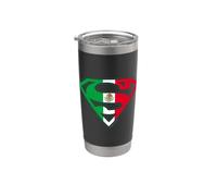 Superman Mexican Flag Shield Vaso térmico de acero inoxidable de doble pared