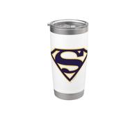 Superman Navy & Gold Classic Shield Vaso térmico de acero inoxidable de doble pared
