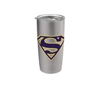 Superman Navy & Gold Classic Shield Vaso térmico de acero inoxidable de doble pared