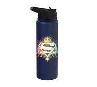 Superman Ornate Lion Shield Stainless Steel Insulated Water Bottle