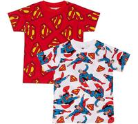 Superman - Paquete de 2 camisetas de manga corta 100% algodón peinado para niños, multicolor, 2-3 años