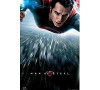Superman Póster Man of Steel/El Hombre de Acero Volando (61cm x 91,5cm) + 1 Póster con Motivo de Paraiso Playero