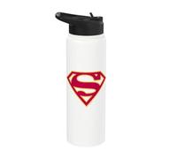 Superman Red & Gold Shield Grey Stainless Steel Insulated Water Bottle