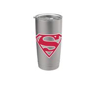 Superman Red & White Shield T Shirt Vaso térmico de acero inoxidable de doble pared