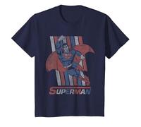 Superman Retro Stripes Camiseta, Niños, Azul Marino, 4 años
