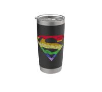Superman Rough Rainbow Pride Logo Vaso térmico de acero inoxidable de doble pared