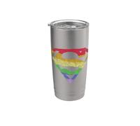 Superman Rough Rainbow Pride Logo Vaso térmico de acero inoxidable de doble pared