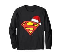Superman S-Shield Chirstmas Santa Hat Manga Larga