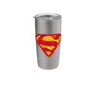 Superman Shattered Shield Logo Vaso térmico de acero inoxidable de doble pared