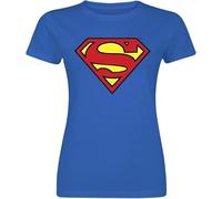 Superman Shield Mujer Camiseta Azul M 100% algodón Vorne Bedruckt Regular