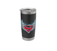 Superman Steel Wings Logo Vaso térmico de acero inoxidable de doble pared