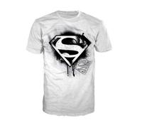Superman T-Shirt - S- Logo (Weiss/Schwarz) [Edizione: Germania]