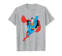Superman Volando al Rescate Camiseta, Hombre, Gris Jaspeado, 5XL