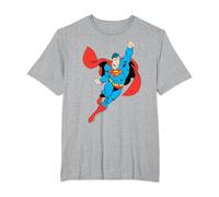 Superman Volando al Rescate Camiseta, Hombre Tallas Grandes, Gris Jaspeado, 3X Alto